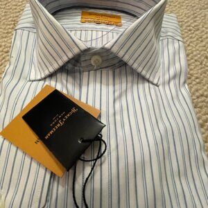 * Luxury 100% Egyptian Cotton Long Sleeve Dress Shirt, Spread collar